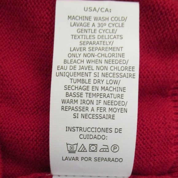 CHAPS MEN'S SIZE S SWEATER VEST RED W/ NAVY LOGO V NECK CHRISTMAS HOLIDAY NWT - Picture 9 of 10